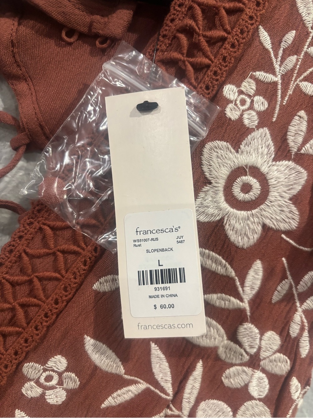 miami Rust/Brown Floral Lace-Up Mini Dress - Picture 3 of 6
